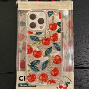 MVMT Cherry Cherries Beaded iPhone 15 Pro Max Case Brand New